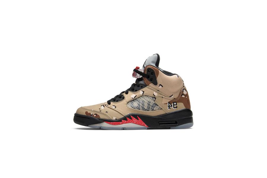 Supreme x Air Jordan 5 Retro 'Desert Camo' 824371-201 - KICKS CREW