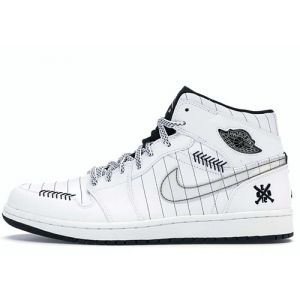 Boy's Fake Jordan 1 Mid 'Opening Day White'
