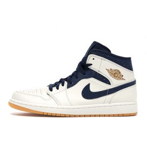 Fake Jordan 1 Mid Retro 'Jeter' SAIL/BRONZE-COLLEGE NAVY
