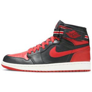 Fake Air Jordan 1 High Strap 'Bred' Outside