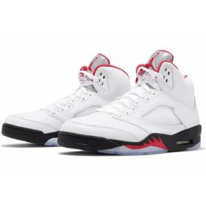 Fake Jordan 5 Retro 'Fire Red Silver Tongue'