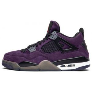 Fake Travis Scott x Air Jordan 4 Purple Suede shoe's upper