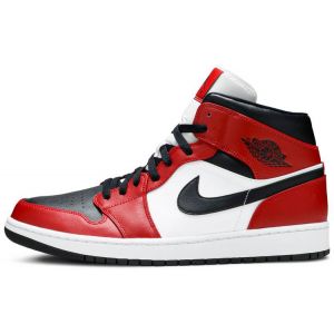 Fake Jordan 1 Mid 'Chicago Black Toe' shoe's upper