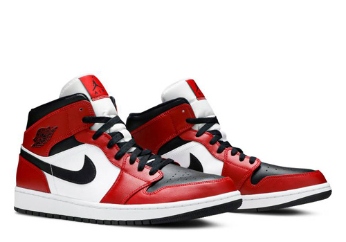 Fake Jordan 1 Mid Chicago Black Toe