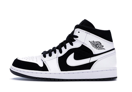 fake Jordan 1 Mid White Black
