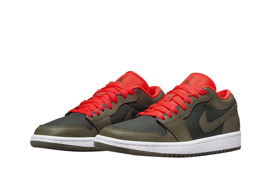 Fake Air Jordan 1 Low Black Olive Crimson