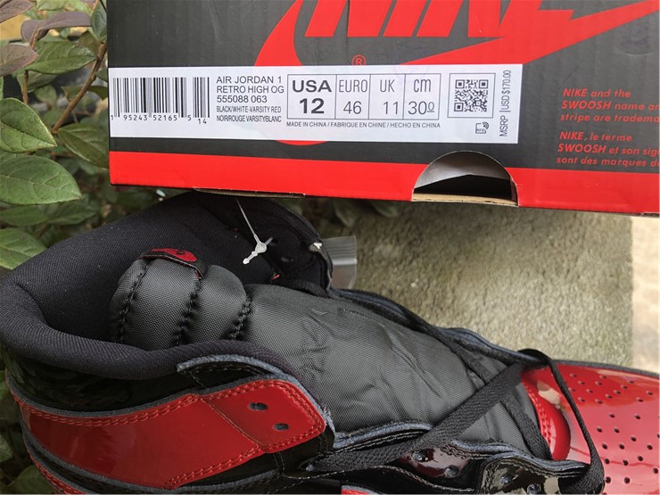 Fake Jordan 1 High Bred Patent details