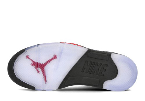 fake Jordan 5 Retro Fire Red Silver Tongue