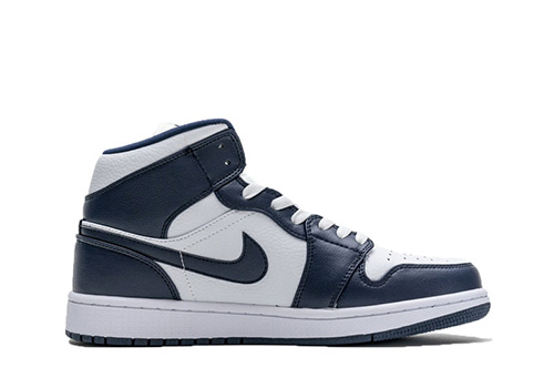fake Jordan 1 Mid White Metallic Gold Obsidian