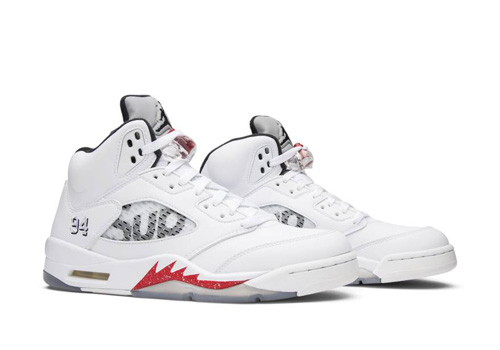Supreme x Air Jordan 5 White fake