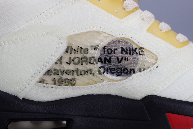 Fake Off-White Jordan 5 Sail Details