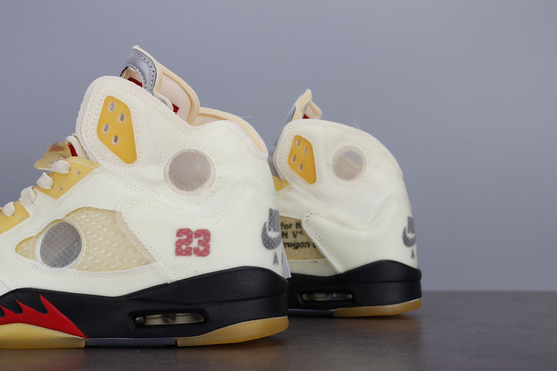 Fake Off-White Jordan 5 Sail Details
