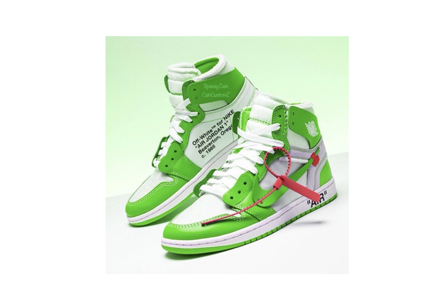 off white jordan 1 green